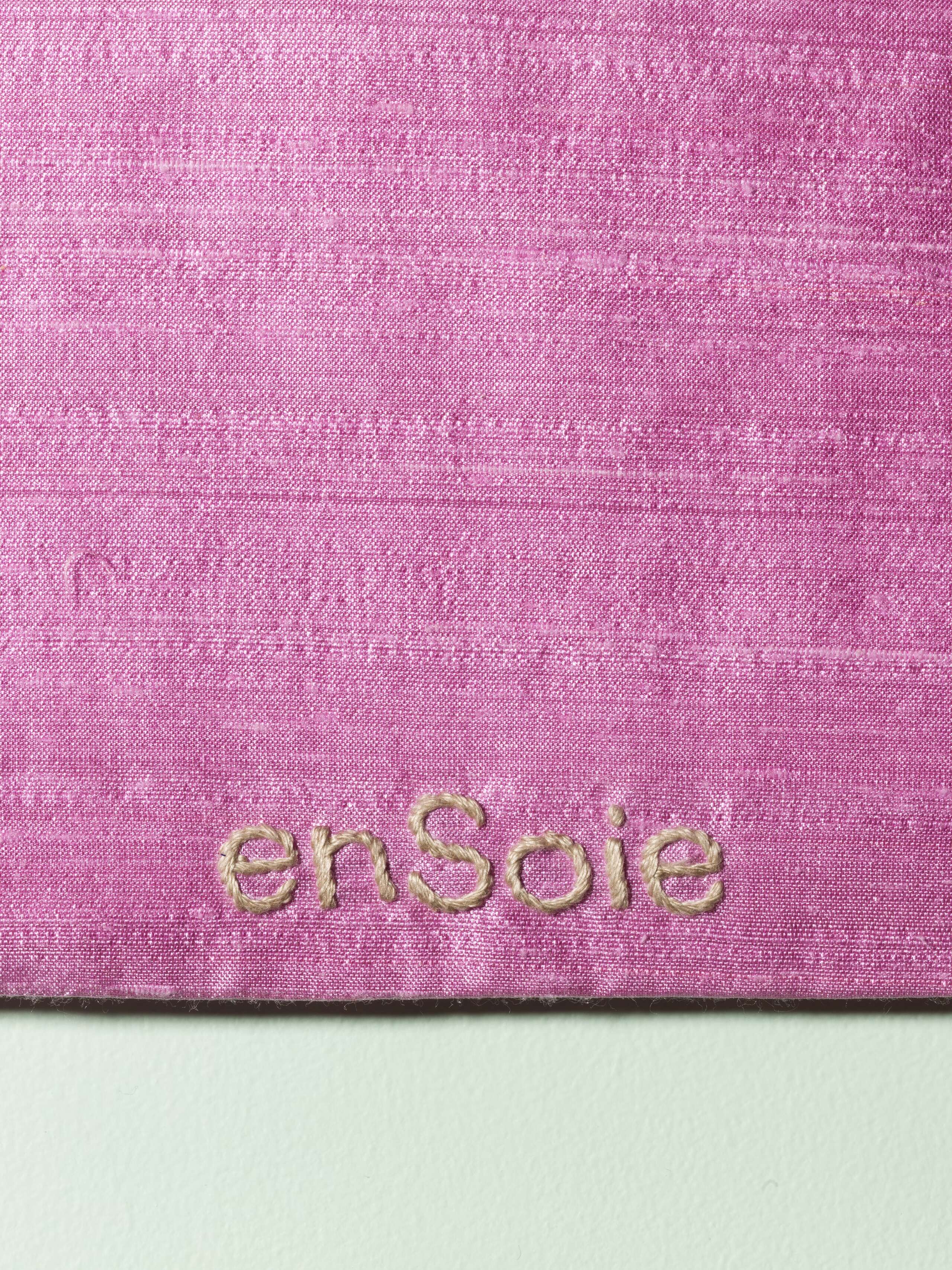 Beautiful silk clutch, Love rules forever embroidery enSoie embroidery, pink pale purple
