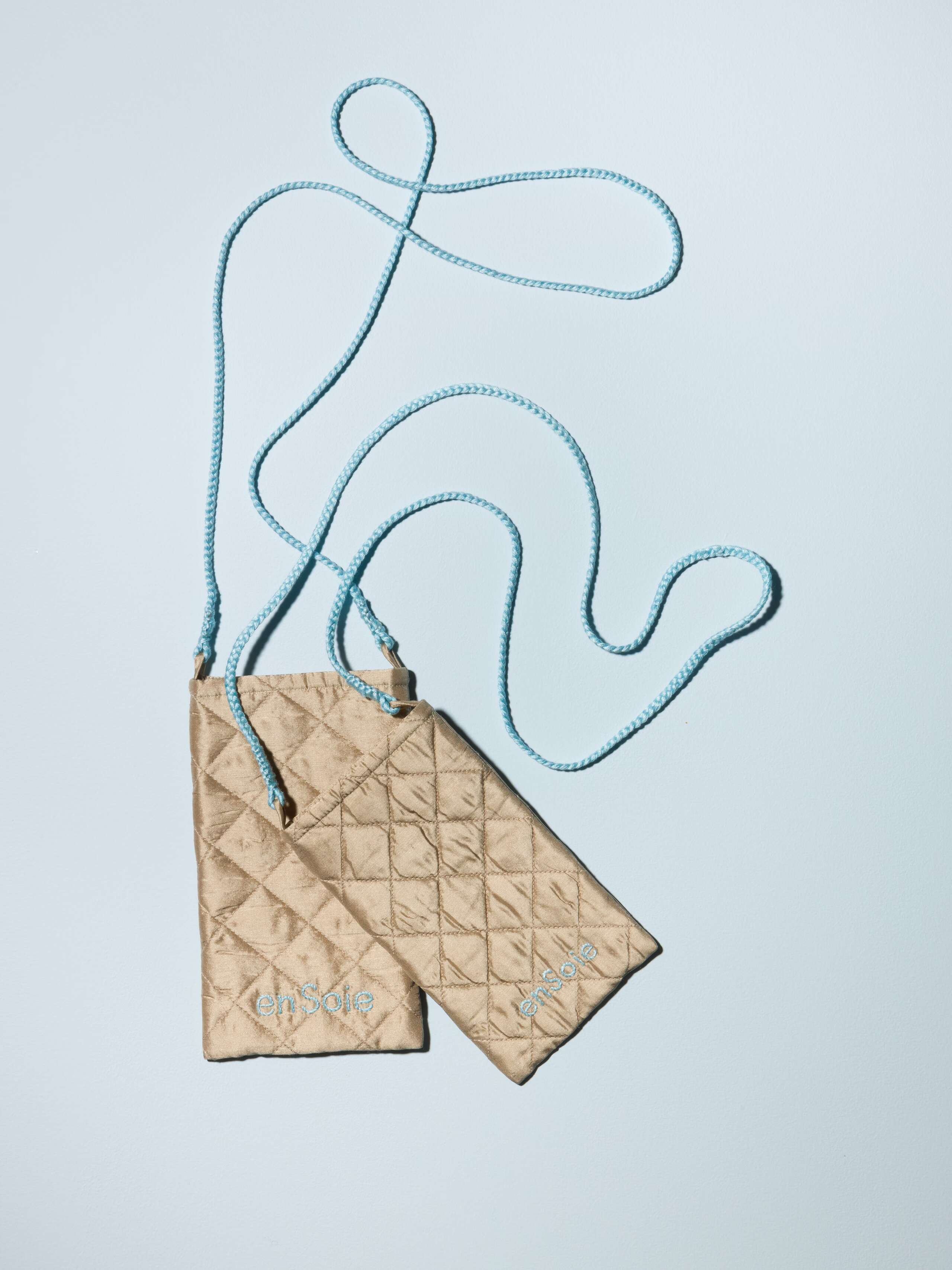 Silk phone bag in a beautiful beige 