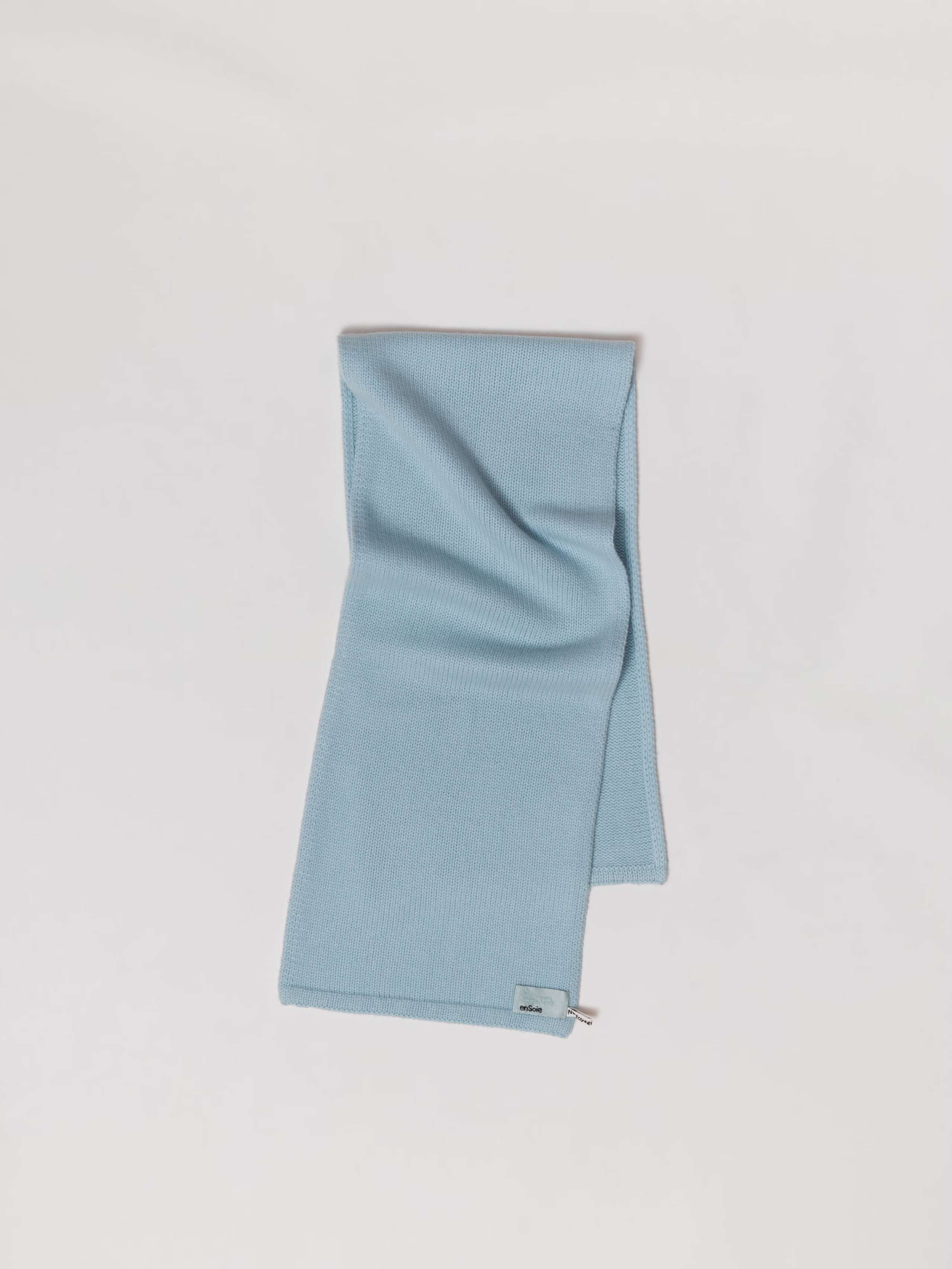 Picture of a light blue cashmere scarf