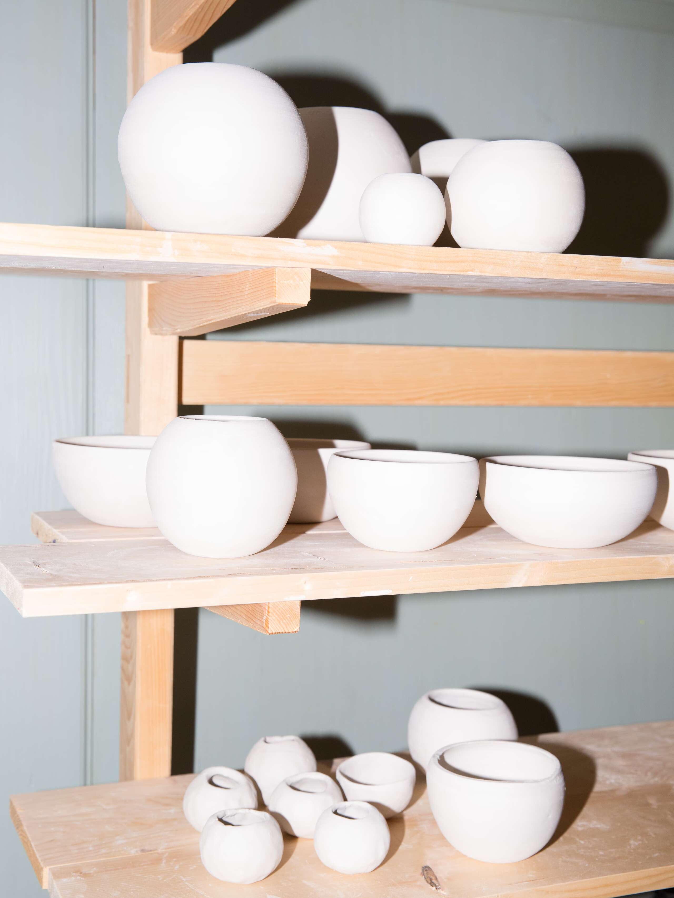 ceramic shapes at the ensoie atelier
